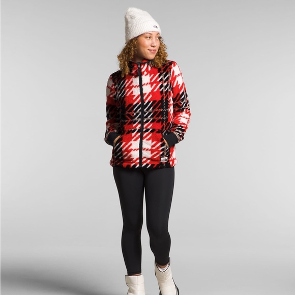 The North Face NWT Cabin Fleece Full Zip Jacket Fiery Red Womens Size XS Cozy - Picture 2 of 16